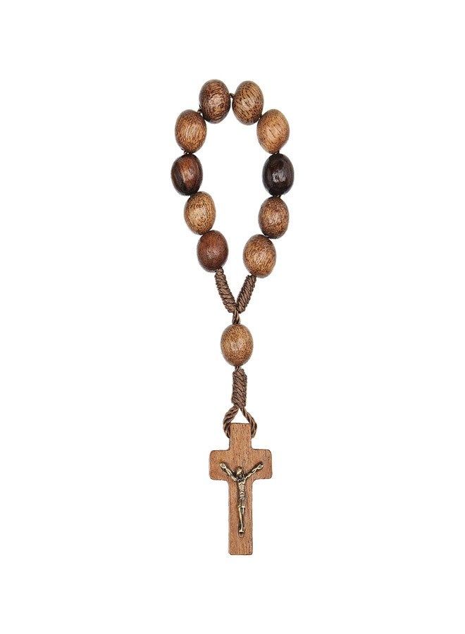 Intercession Pocket Size Decade Rosary - Walnut - Image 2